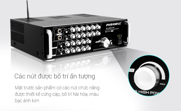 Amply Paramax SA 888 Piano New co bo trí các nút điều khiển ấn tượng